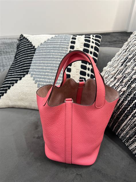hermes rose azalee picotin